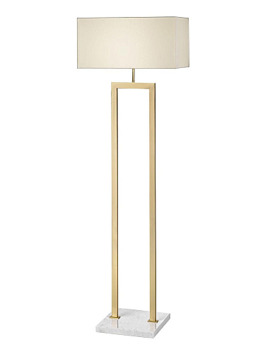 Antique Gold Floor Lamp with Marble Base