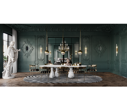 Obsidian Oval XL Estremoz Marble Dining Table