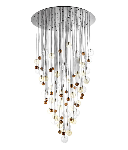 Cascading Chandelier with Multicolour Glass Spheres