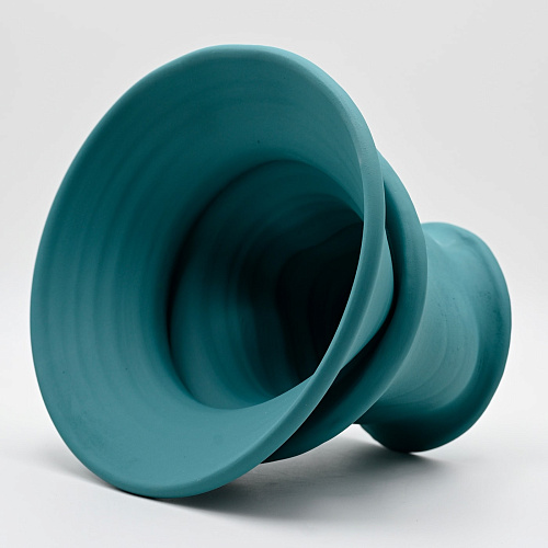 Handmade Turquoise Sculpted Vase