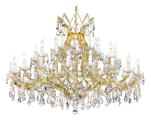 Mariateresa Gold Chandelier with Crystal Pendants