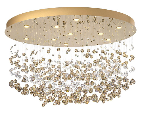 Pale Gold Chandelier with Crystal Spheres