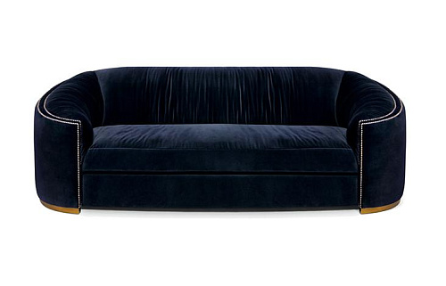 Premium Blue Curved Sofa