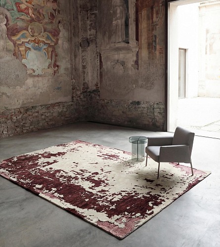 Wine Weathered Canvas Rug