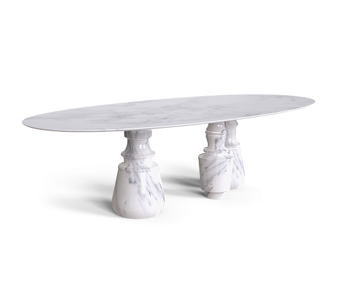 Obsidian Oval XL Estremoz Marble Dining Table