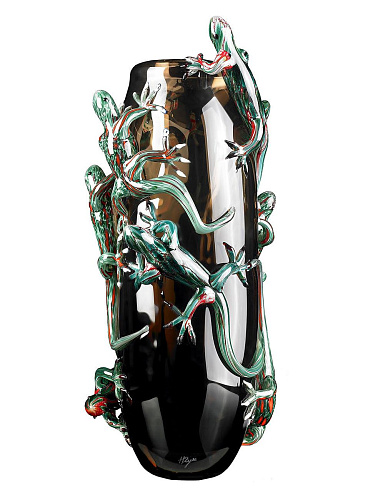 Large Geckos Artisan Vase