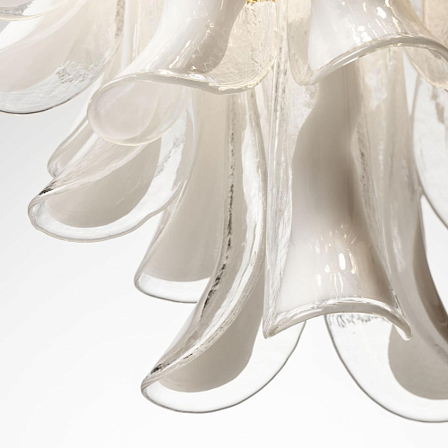 Gold LED Ring Chandelier with Venetian Glass