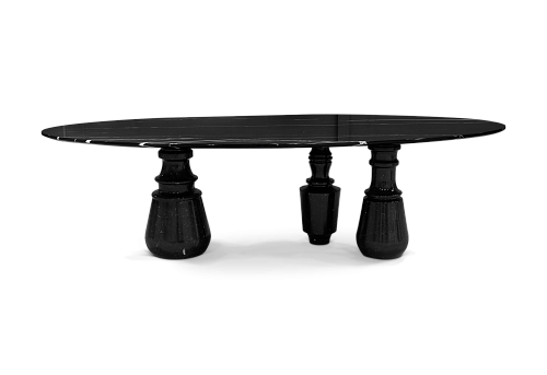 Obsidian Oval XL Nero Marquina Dining Table