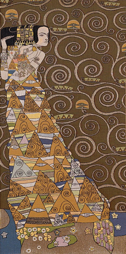 The Lady from Klimt Brown (Left) Tapestry
