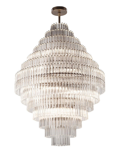 Brunito Brass Murano Trihedron Chandelier