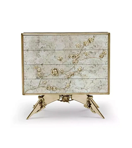 Mirage Aged Mirror Bedside Table