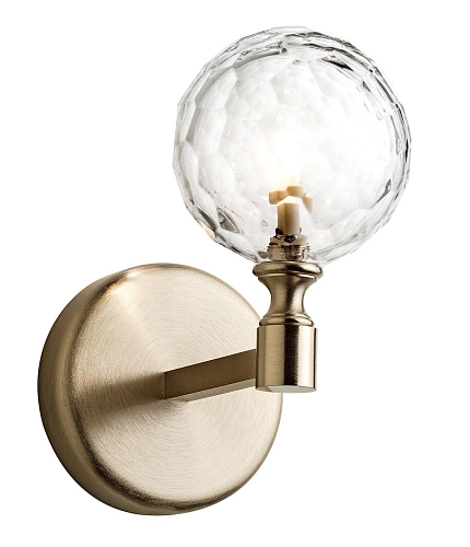 Brushed Gold Florentine Crystal Wall Lamp