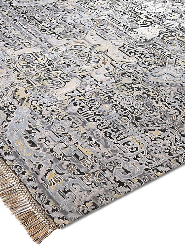 Azerbaijan Silver Luxury Hand-Knotted Rug