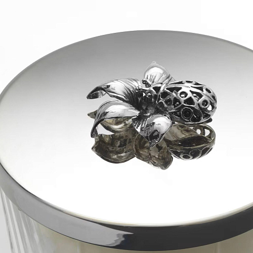 Spring Ladybug Silver Candle Vase