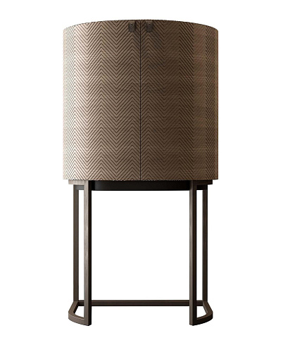 Elegant Curved Bar Cabinet from Italy
