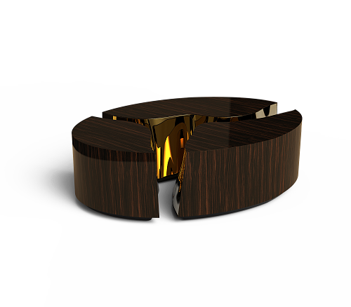 Fissure Oval Ebony Coffee Table