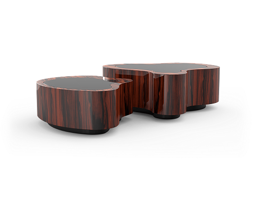 Crest Pau Santo Wood Coffee Table Set