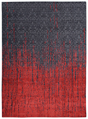Roma Vendetta Grey Red Rug