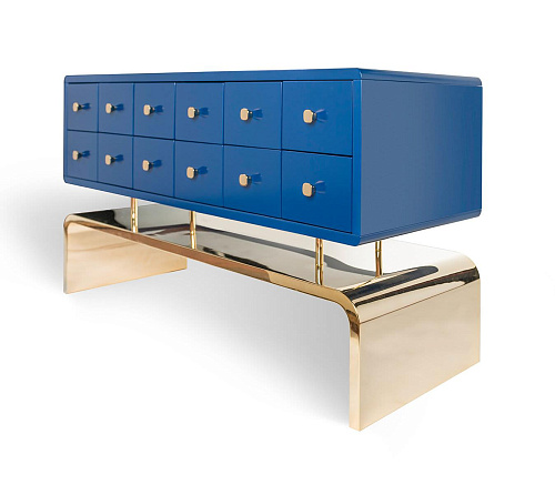 Blue Tufted Statement Dresser