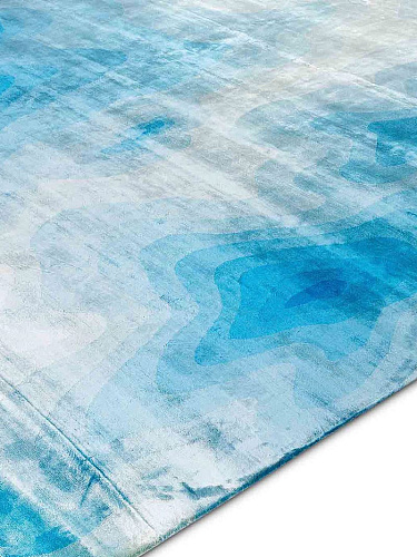 Ocean Blue Luxury Hand-Knotted Rug