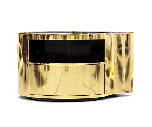 Crest Gold Bedside Table