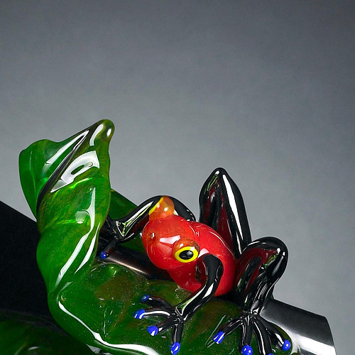 Red Frog on Leaf Figure