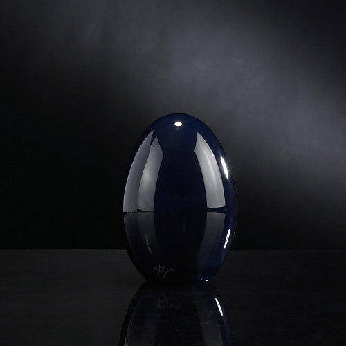 Small Black Glass Egg Decor