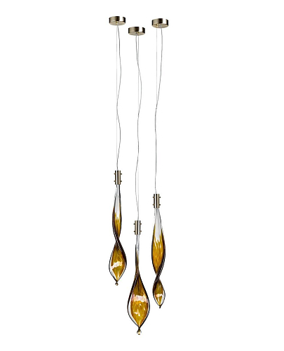 Venetian Glass Leaves 3-Light Pendant