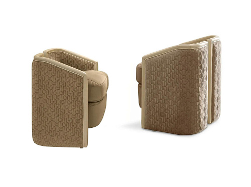 Artisan Leather and Fabric Pouf