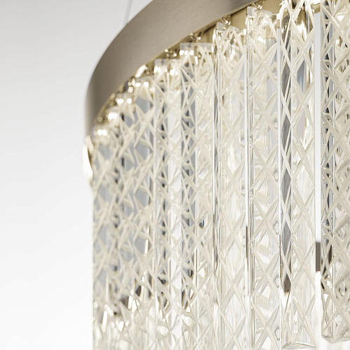 Hand-Engraved Trihedron Crystal Chandelier