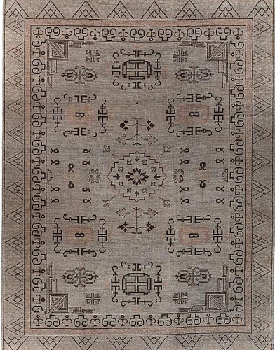 Khotan Hand-Knotted Wool Rug