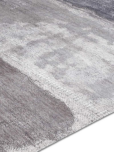 Silver White Grey Hand-Woven Rug