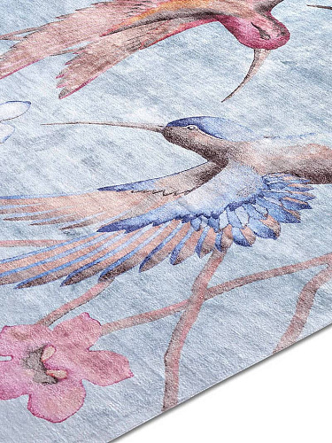 Hummingbirds Hand-Knotted Rug