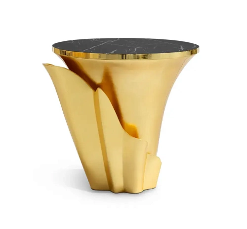 Solstice Gold Leaf Side Table