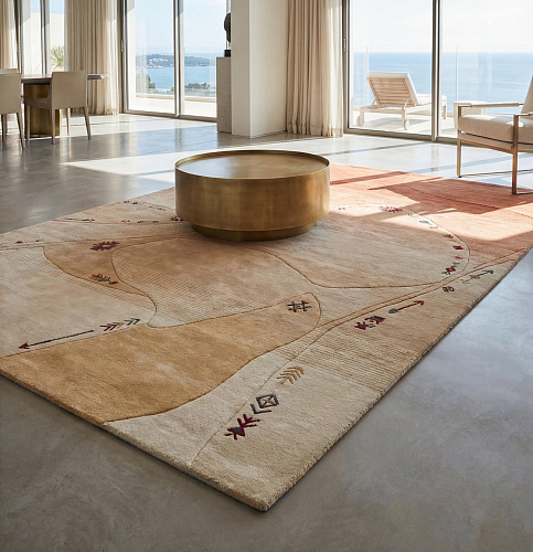 Abstract Path Terracotta Rug