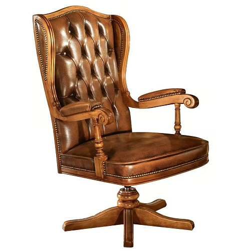 Artisan Leather Swivel Armchair