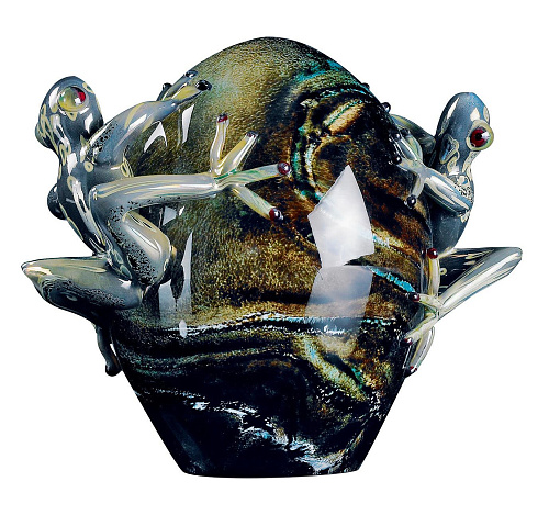 Glass Egg with Frog Detail