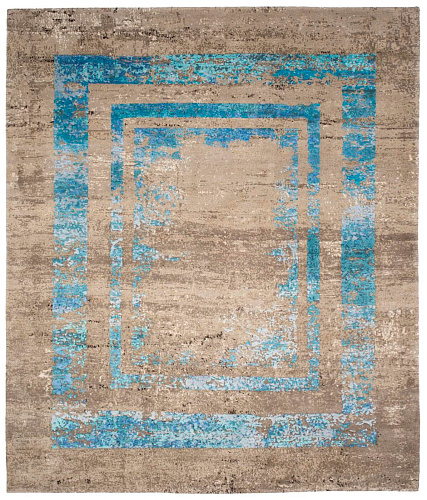 Artwork 27 Triple Border Blue Rug