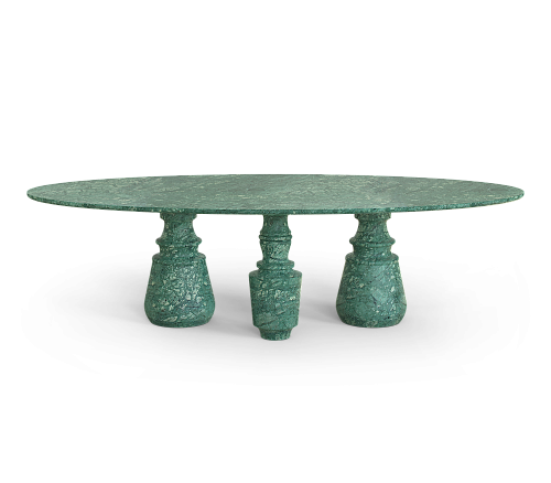 Obsidian Oval XL Guatemala Stone Dining Table