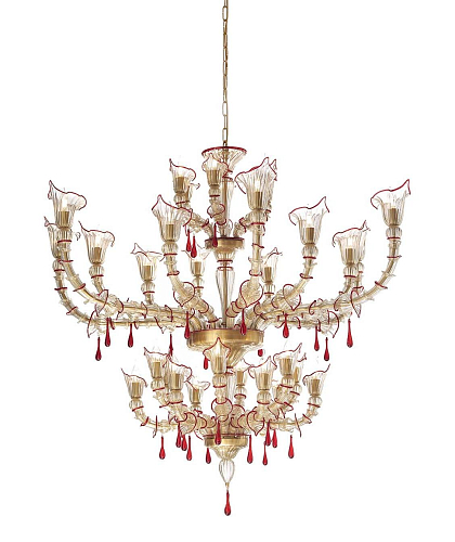 Gold Rezzonico Venetian Glass Chandelier