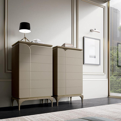 Luxury Beige High Chest of Drawers