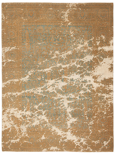 Tabriz Wooster Sky Lightblue Gold Silk Rug