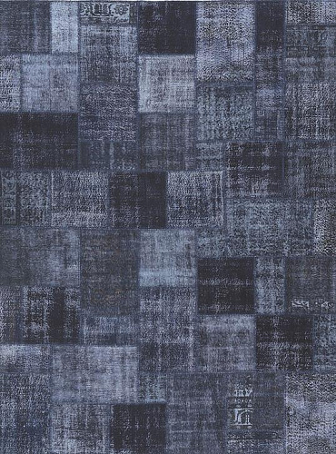Navy Blue Patchwork Rug