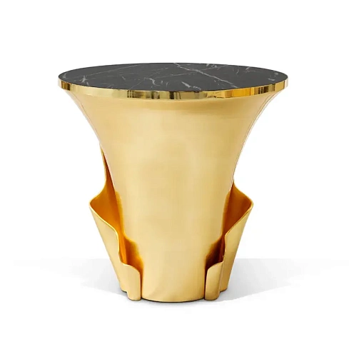Solstice Gold Leaf Side Table
