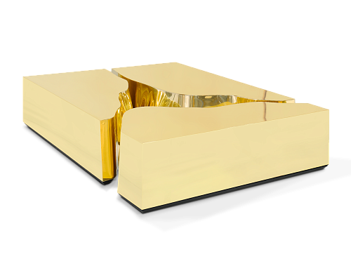 Fissure Gold Leaf Designer Coffee Table