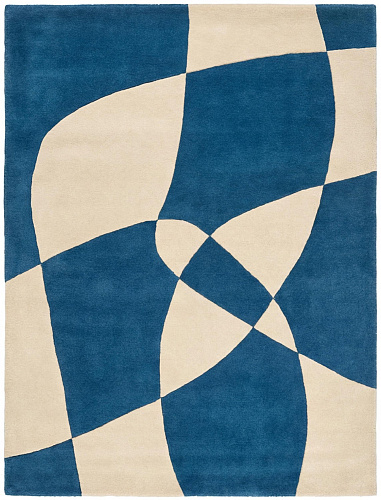 Rotating Forms Blue Rug