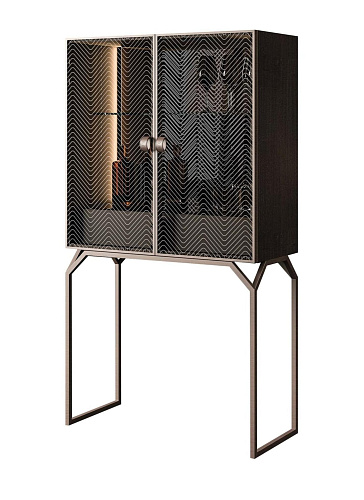 Dragonfly Italian Glass Bar Cabinet