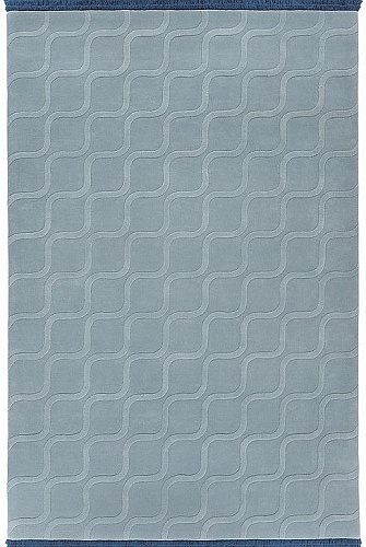 Light Blue Hand-Tufted Rug