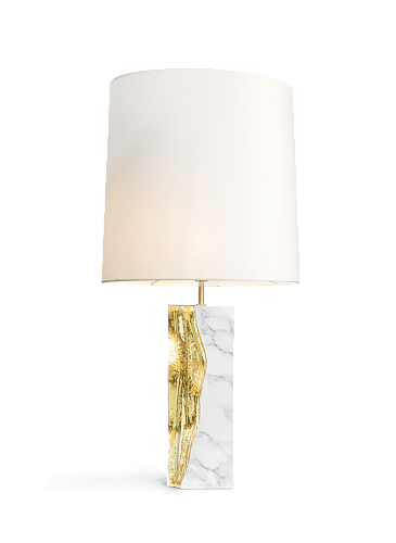 Glacier Carrara Marble Table Lamp