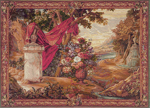 Bouquet with Drapery Tapestry